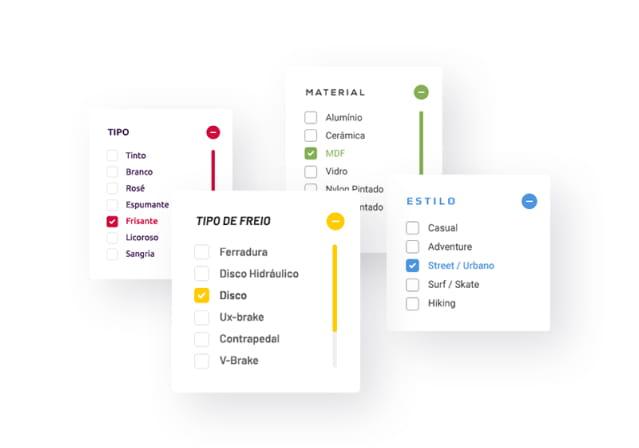 Filtros de produtos para o seu cliente achar com facilidade o produto ideal