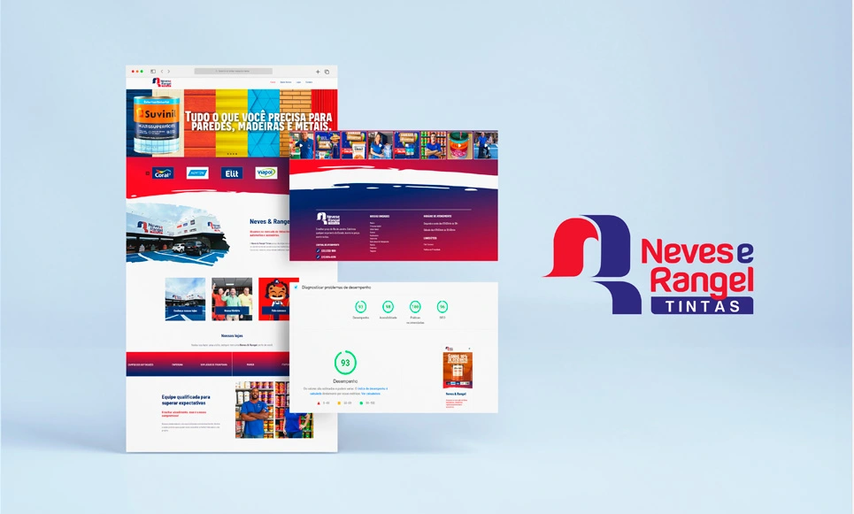 Site para Lojas de Tintas Neves & Rangel - Tradição, qualidade e agora, acesso online!