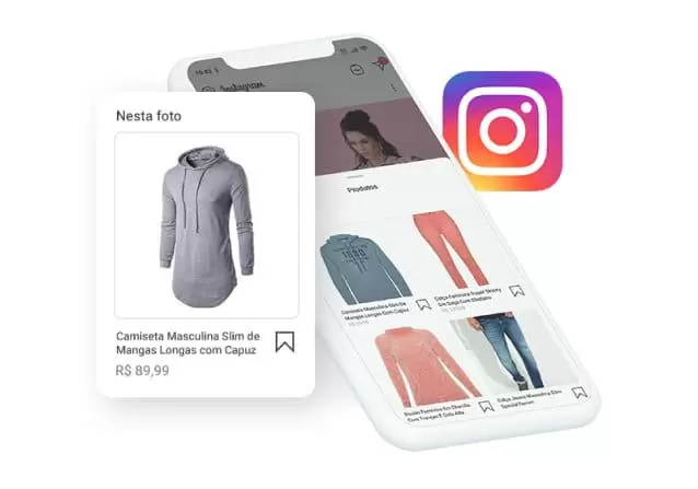 Seus produtos no Instagram e Facebook
